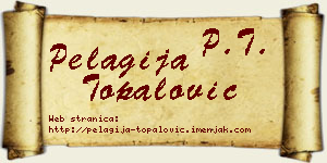 Pelagija Topalović vizit kartica